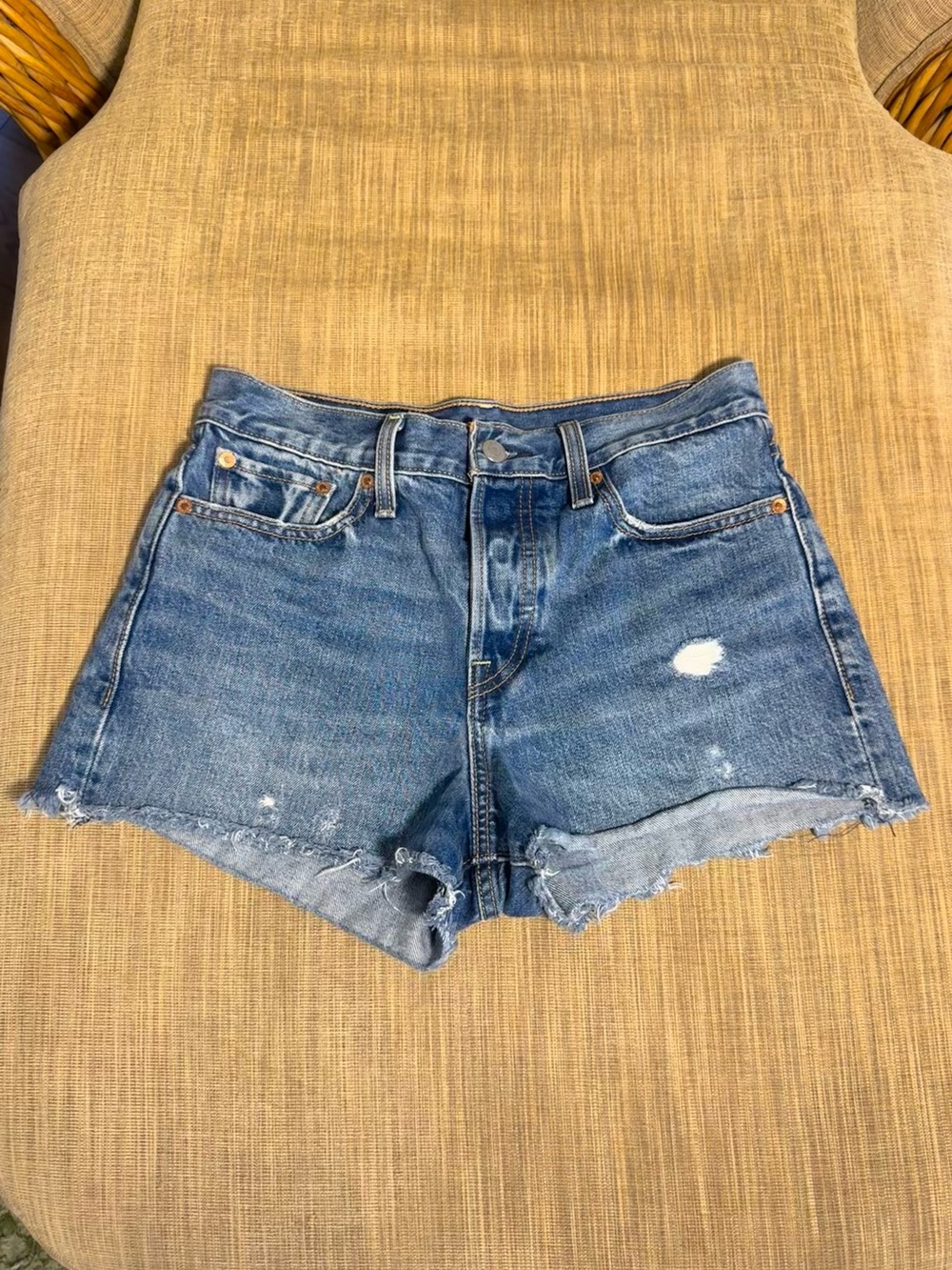 Levi’s High-Waisted Cut Off Denim Shorts